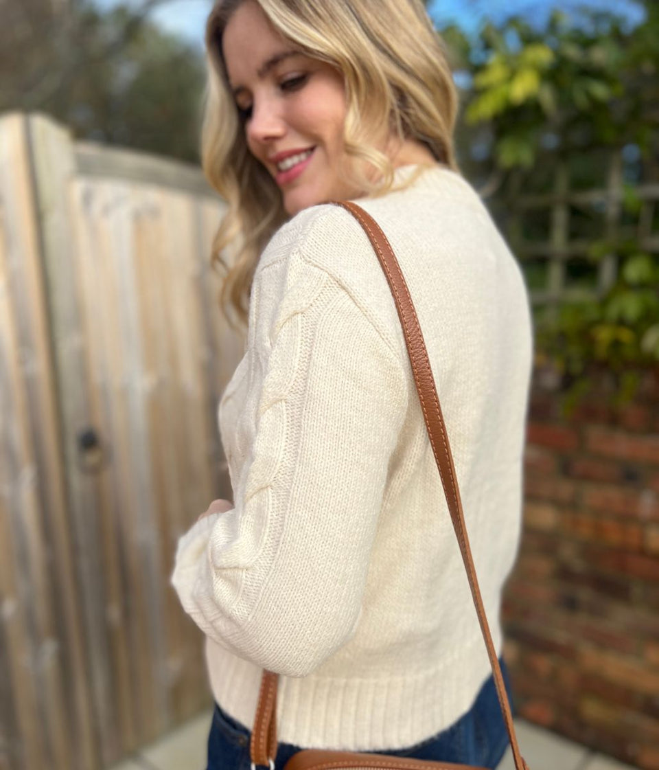 Cream Cable Wool Blend Jumper