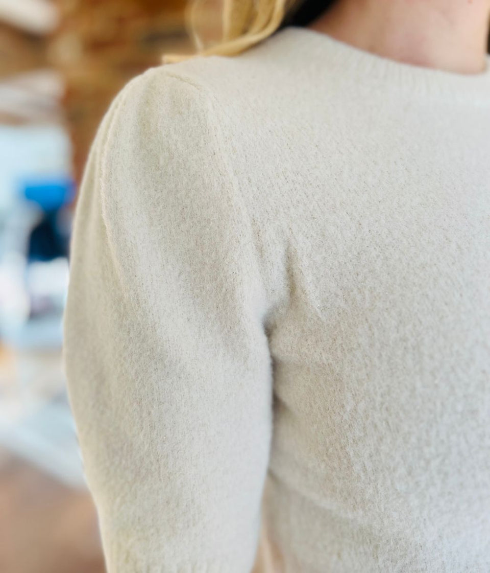 Winter White Glitter Short Sleeve Jumper