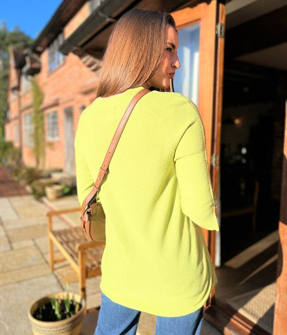 Green Textured Longline Jumper