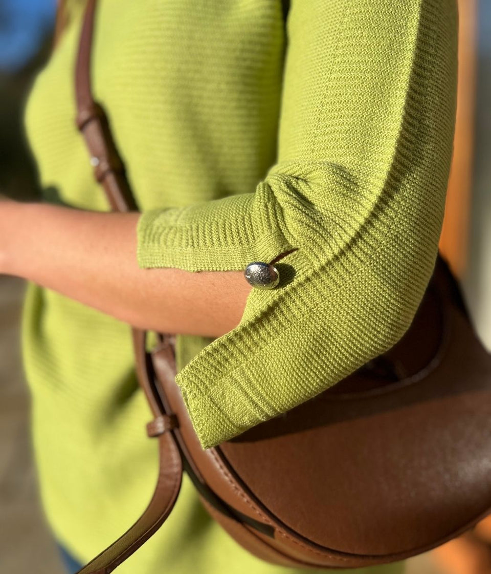 Green Textured Longline Jumper