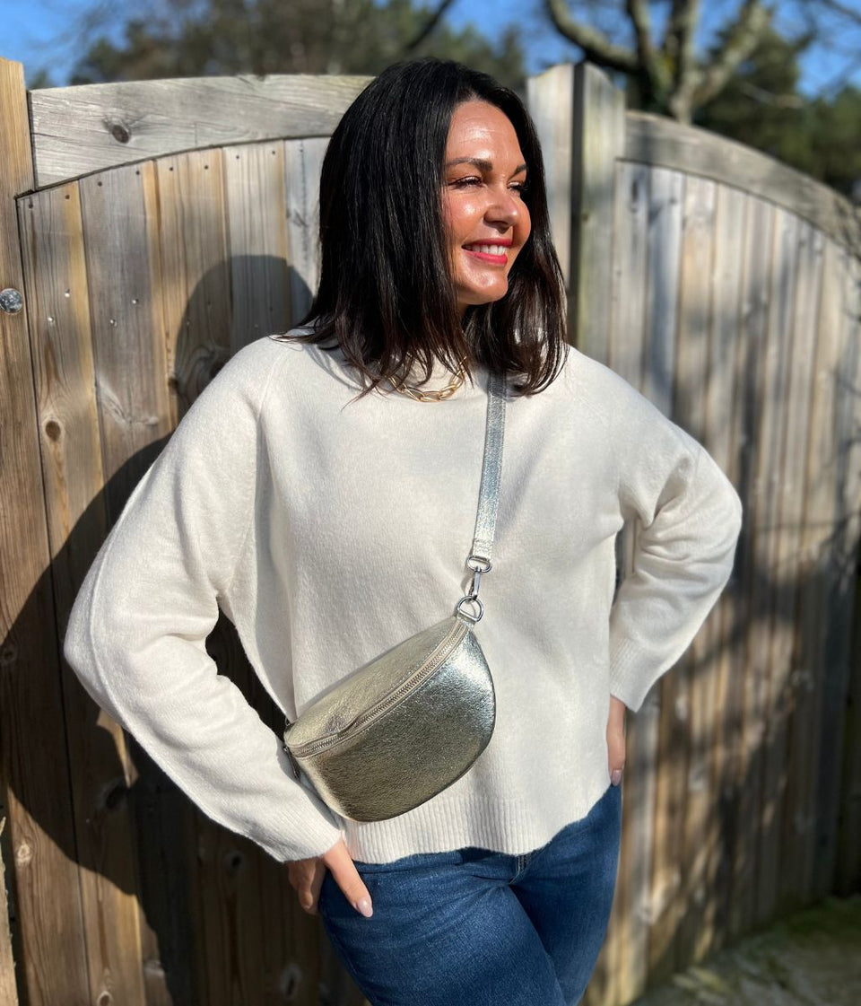 Cream Relaxed Cotton Blend Jumper