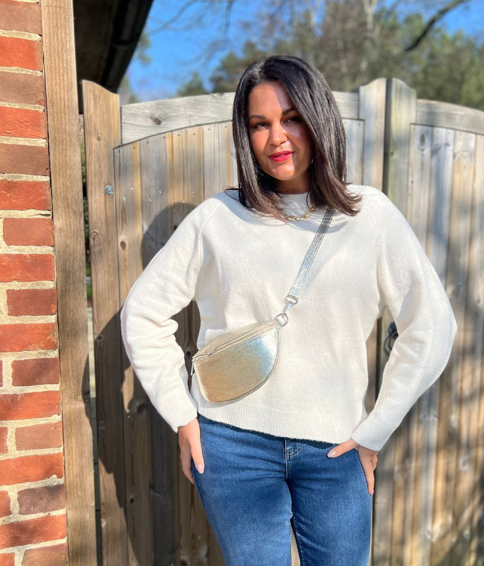 Cream Relaxed Cotton Blend Jumper