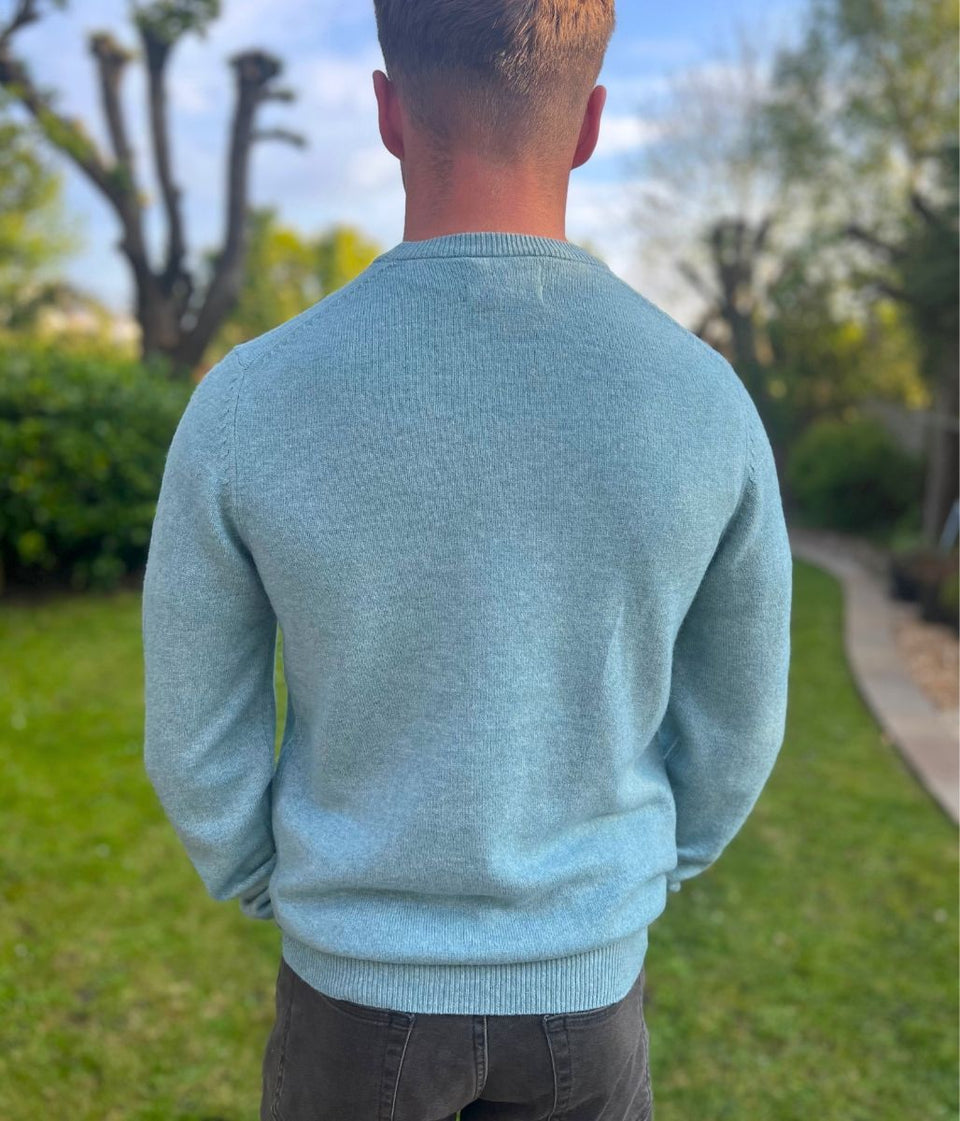 Blue Men's Extra Fine Lambswool Jumper