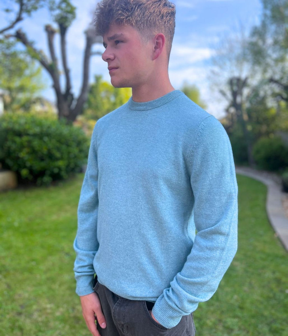 Blue Men's Extra Fine Lambswool Jumper