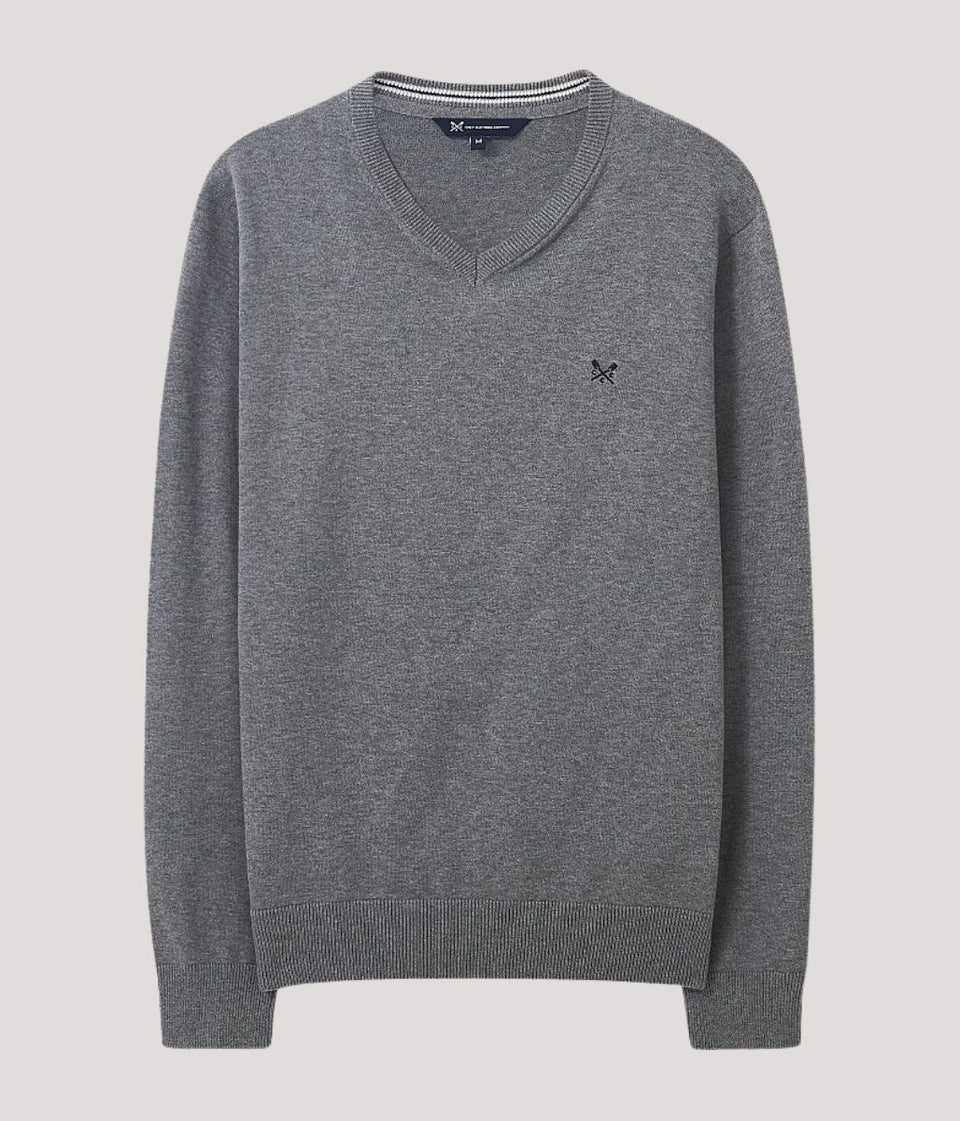 Grey Mens Cotton Logo Jumper