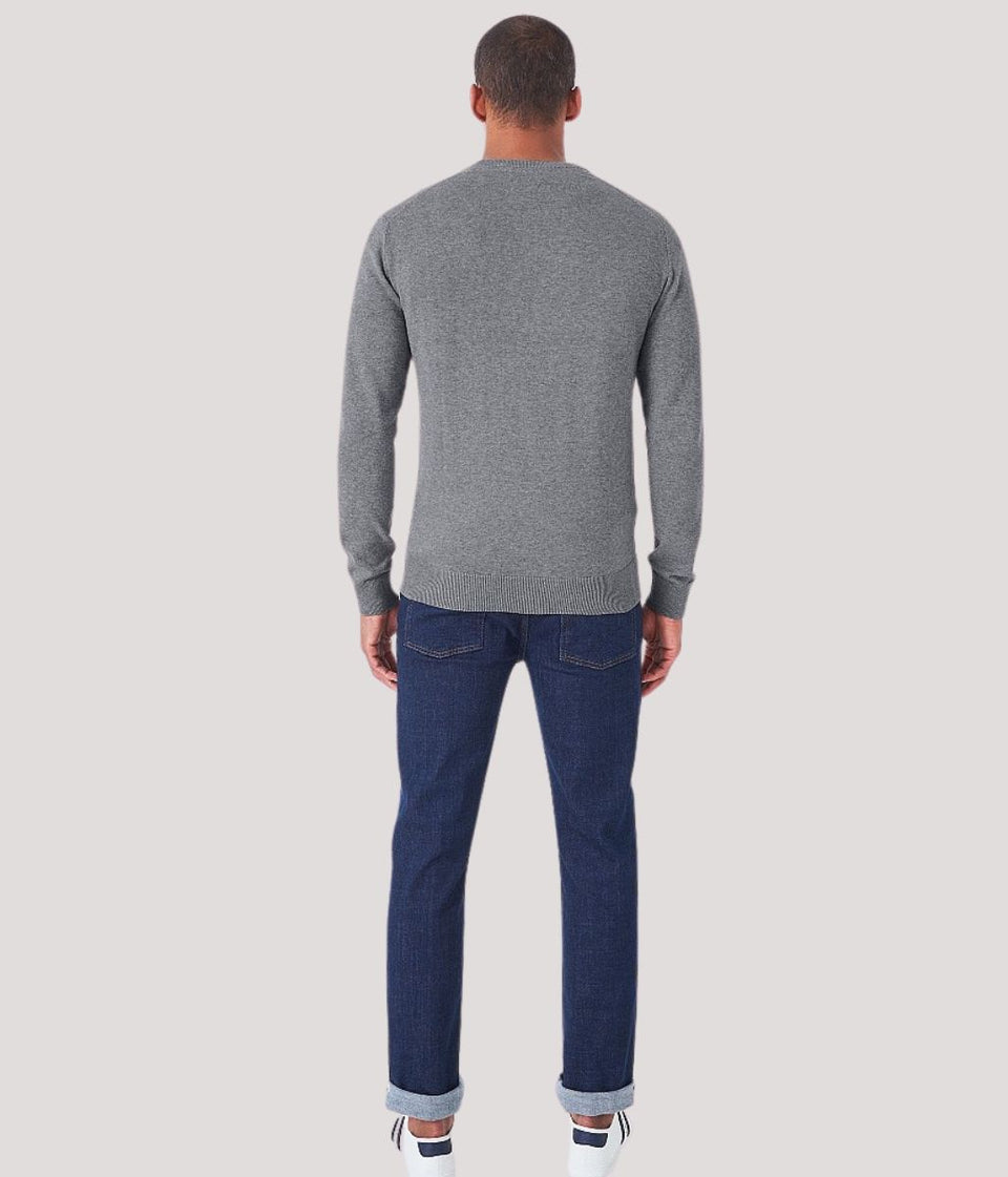 Grey Mens Cotton Logo Jumper