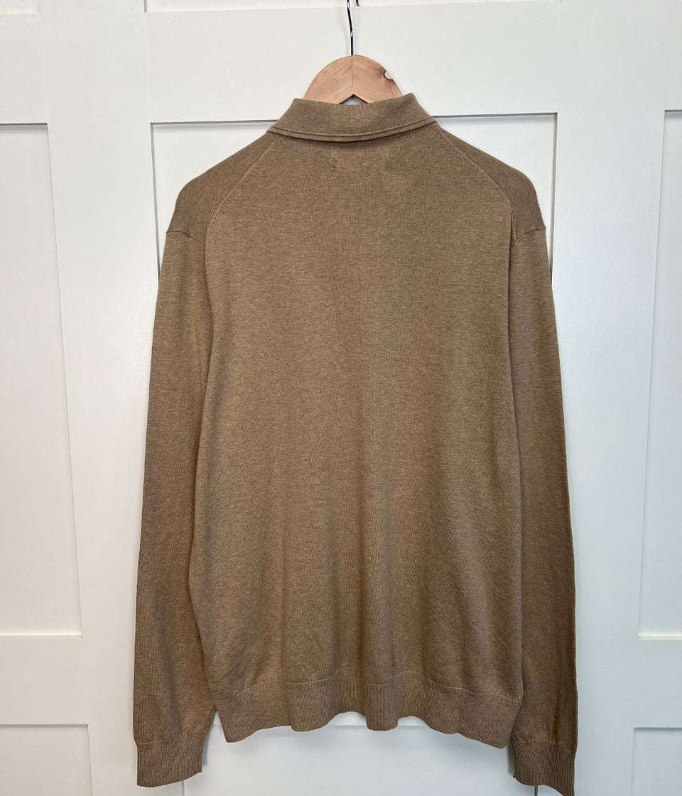 Beige Mens Polo Jumper