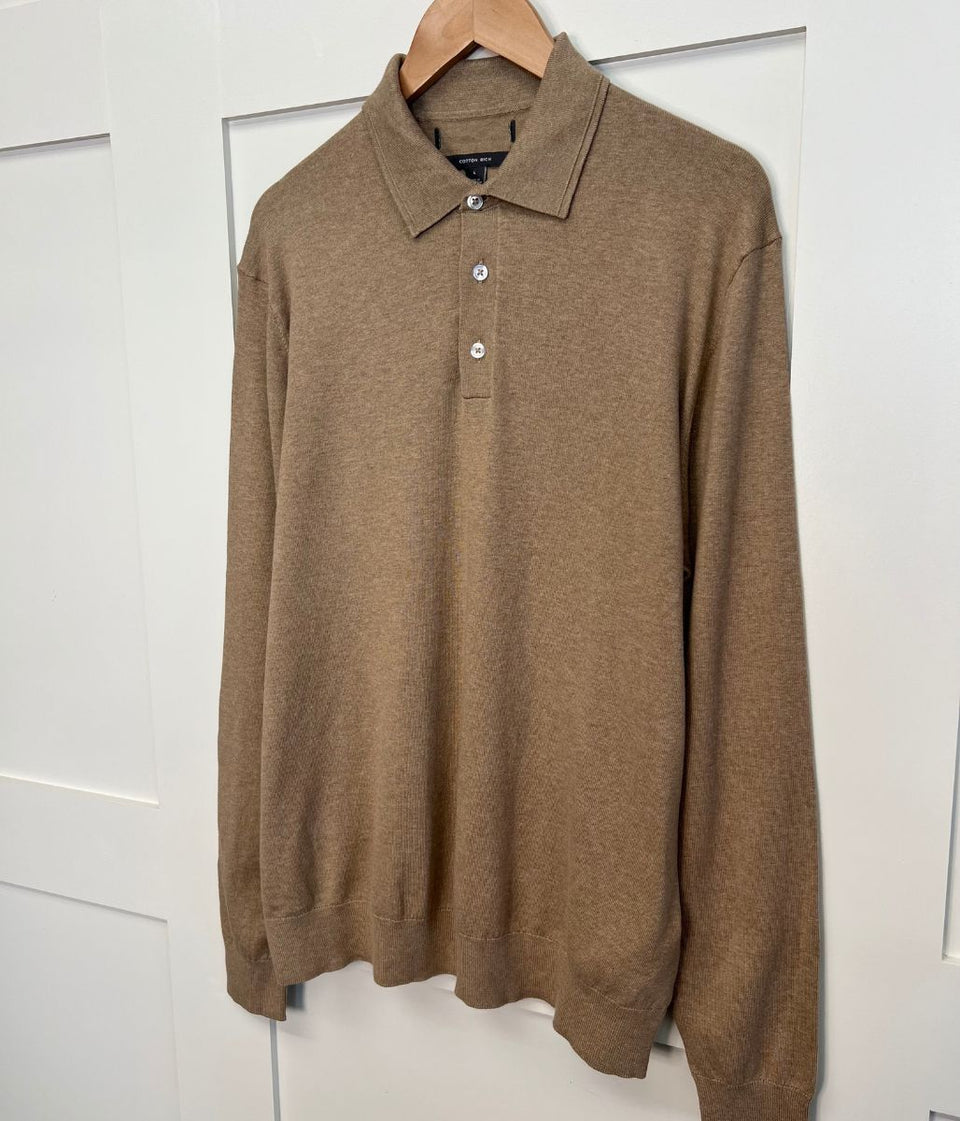 Beige Mens Polo Jumper