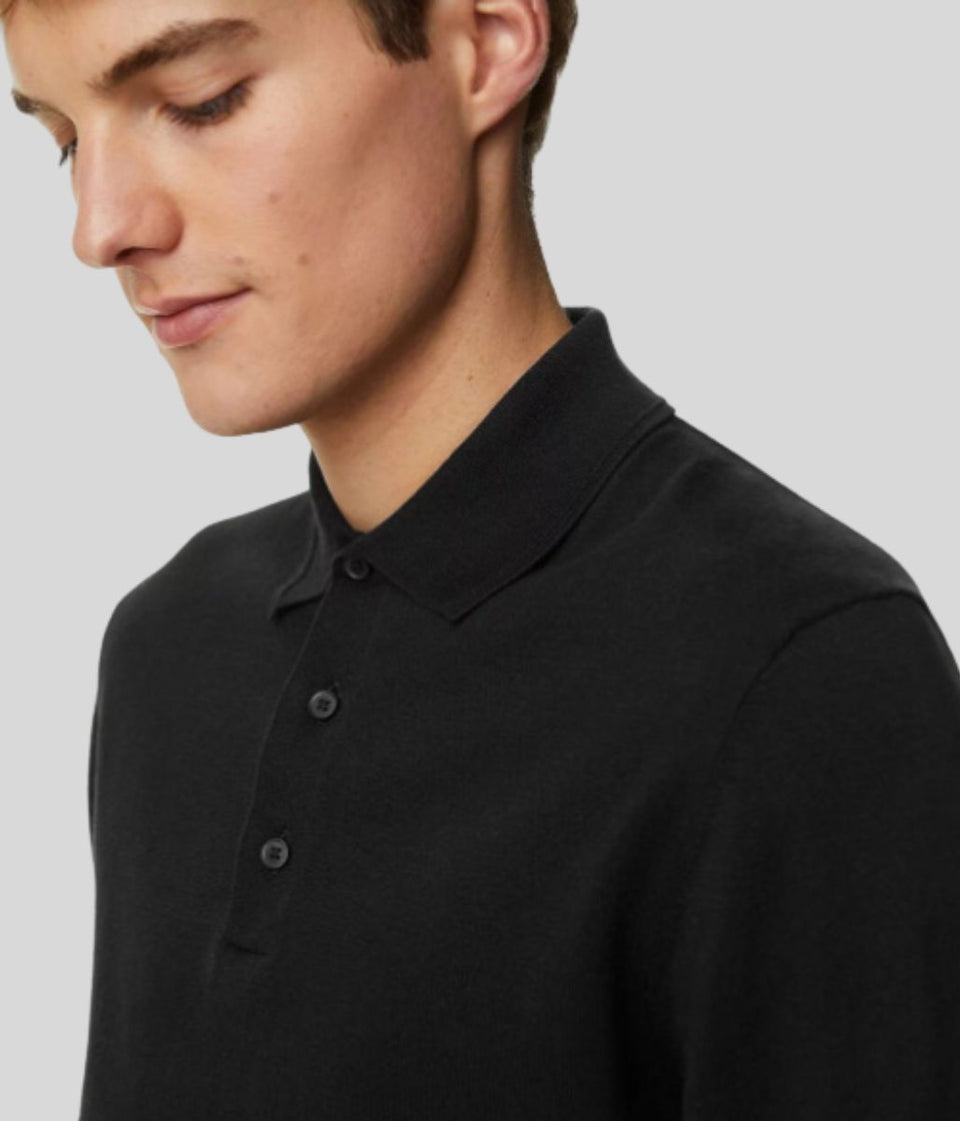 Black Mens Polo Jumper