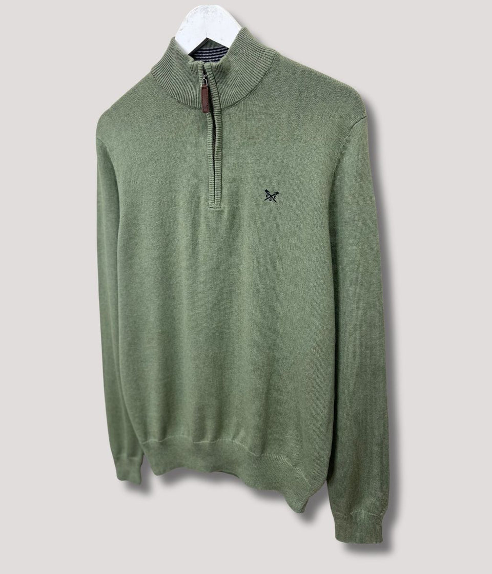 Sage Mens Cotton Half Zip Jumper