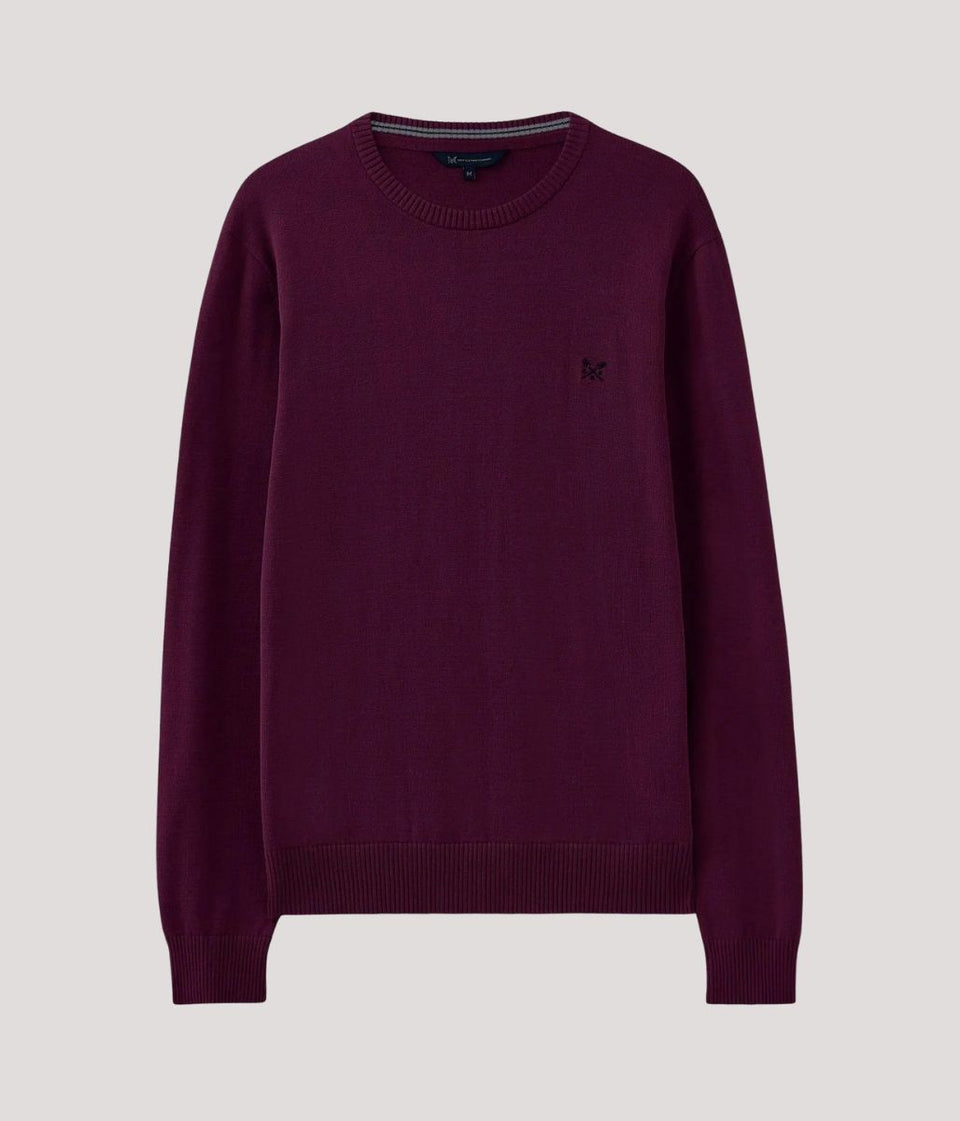 Purple Cotton Crew Neck Logo Jumper
