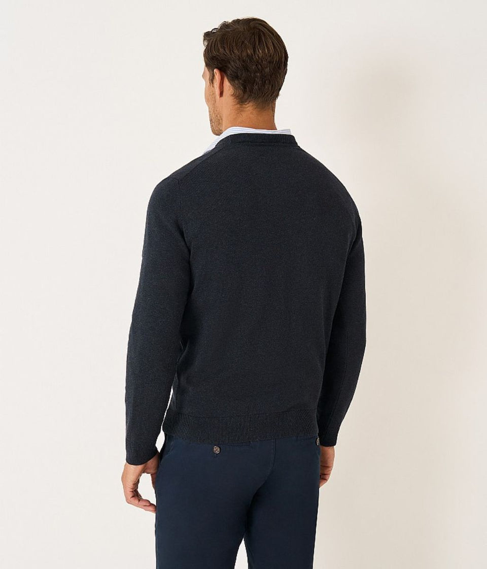 Charcoal Cotton Crew Neck Logo Jumper