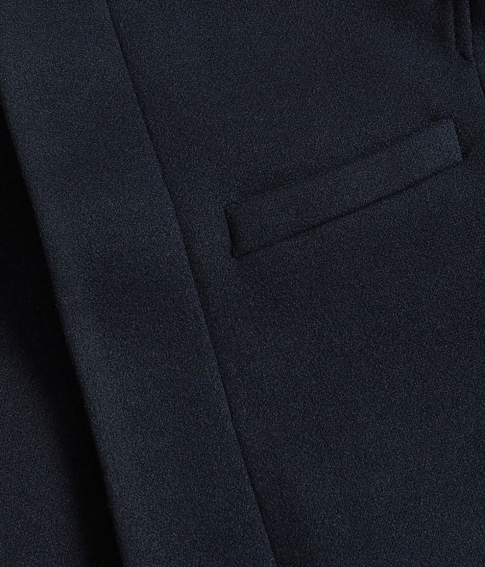 Navy Mens Funnel Neck Overcoat