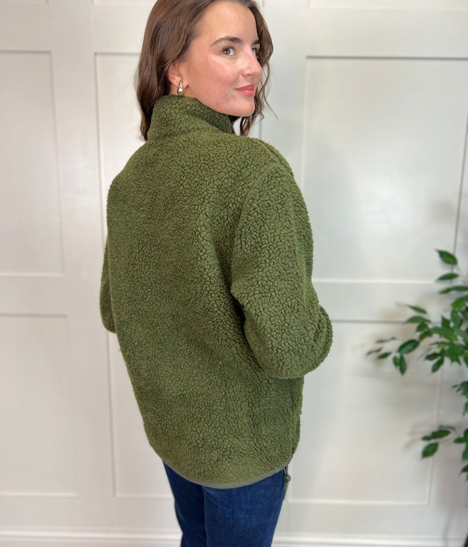 Khaki Unisex Sherpa Fleece