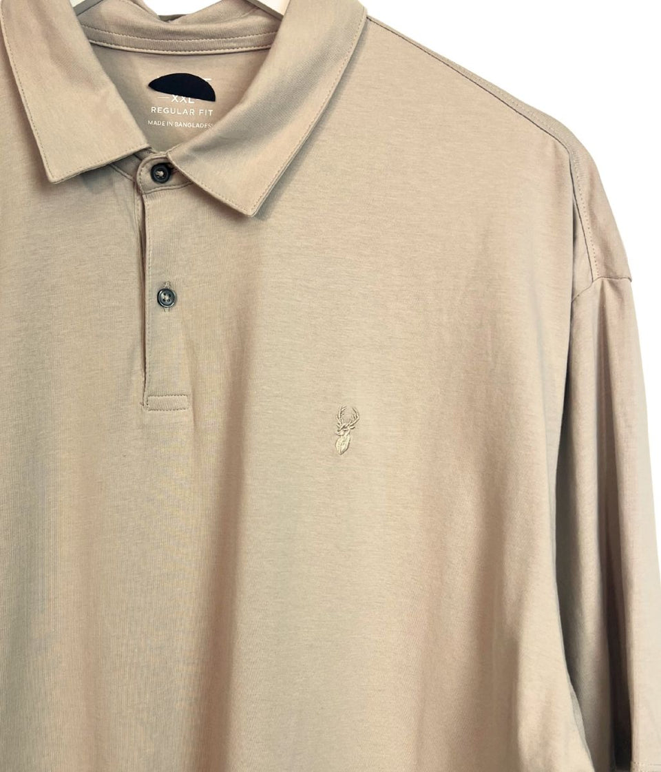 Beige Mens Jersey Polo Shirt