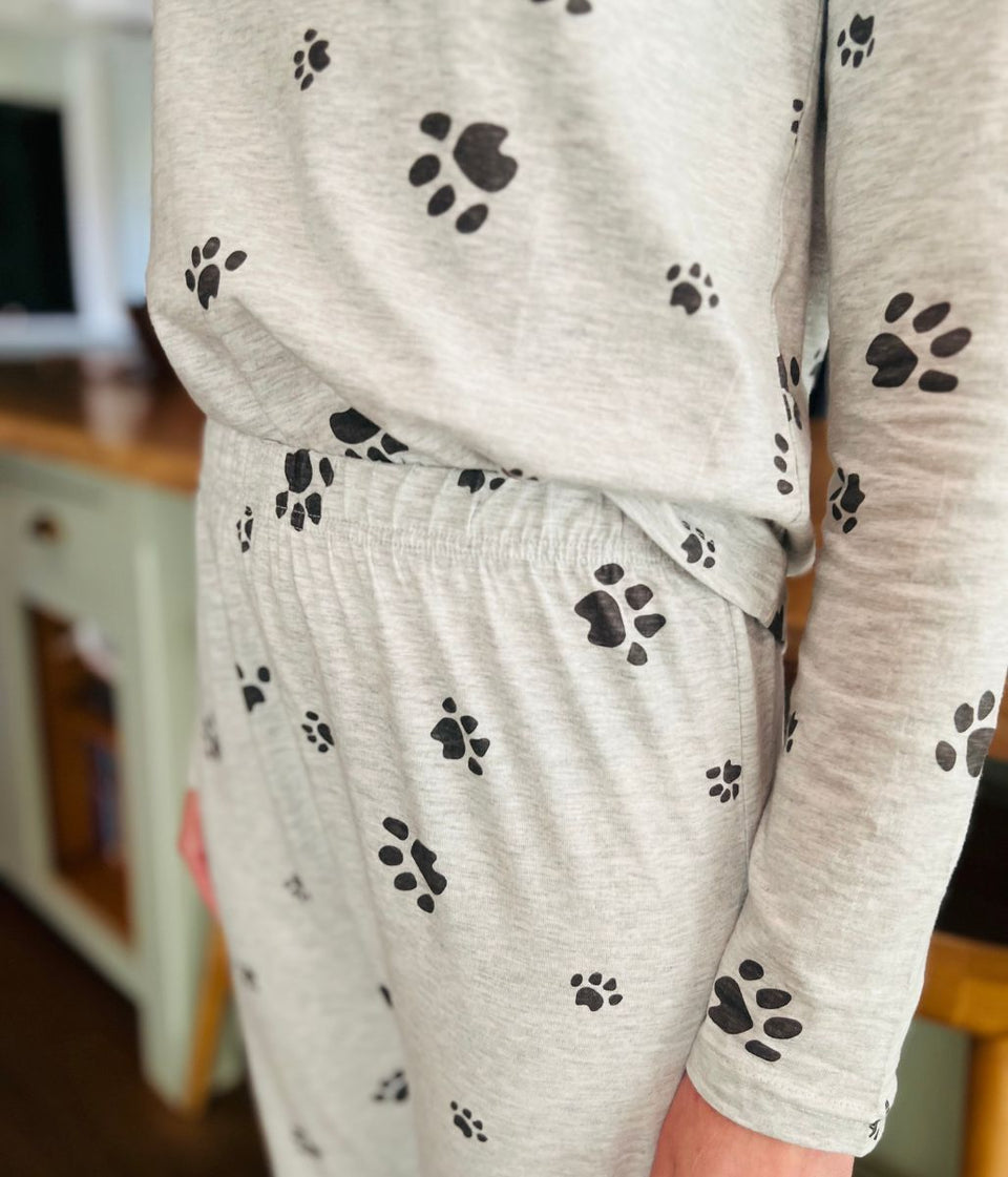 Grey Paw Print Cozee Home Pyjama Set