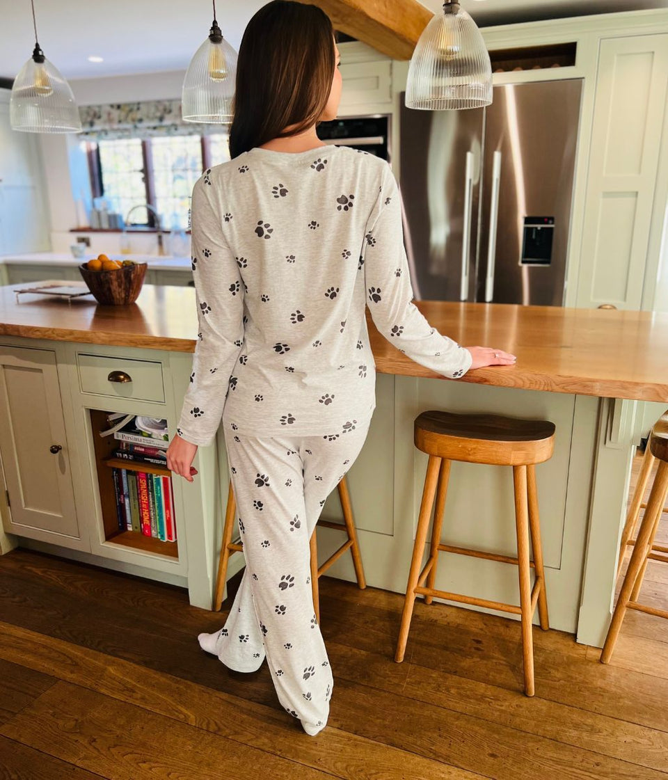 Grey Paw Print Cozee Home Pyjama Set