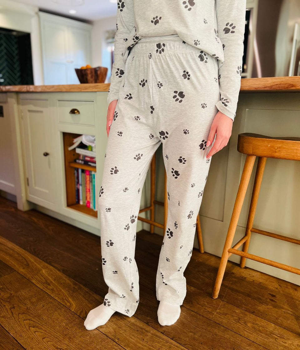 Grey Paw Print Cozee Home Pyjama Set
