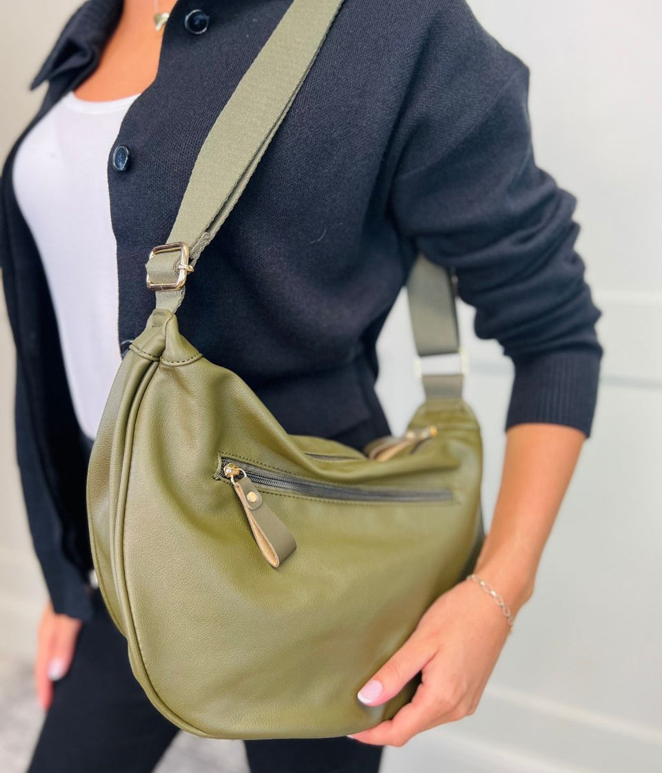 Khaki Crescent Sling Bag Highstreet Outlet UK