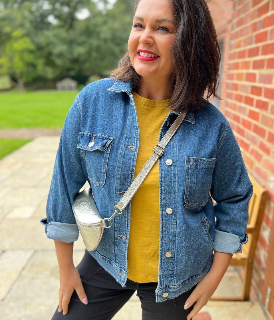Blue Utility Oversized Style Denim Jacket