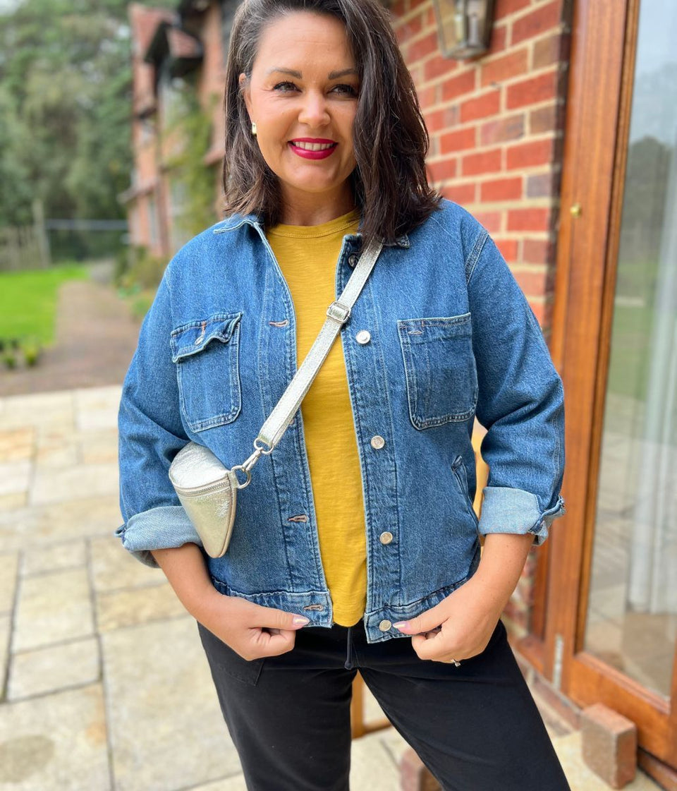 Blue Utility Oversized Style Denim Jacket