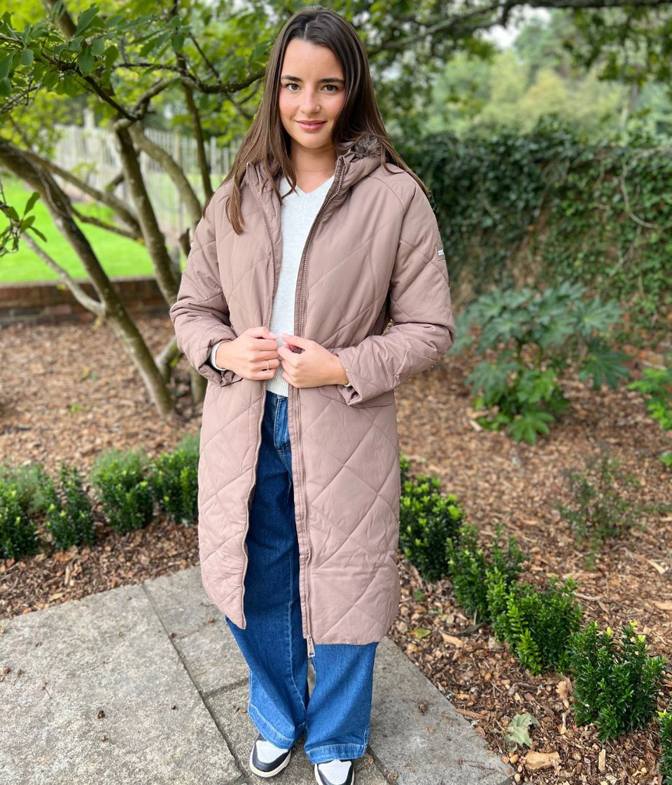 Mocha Freyla Quilted Coat