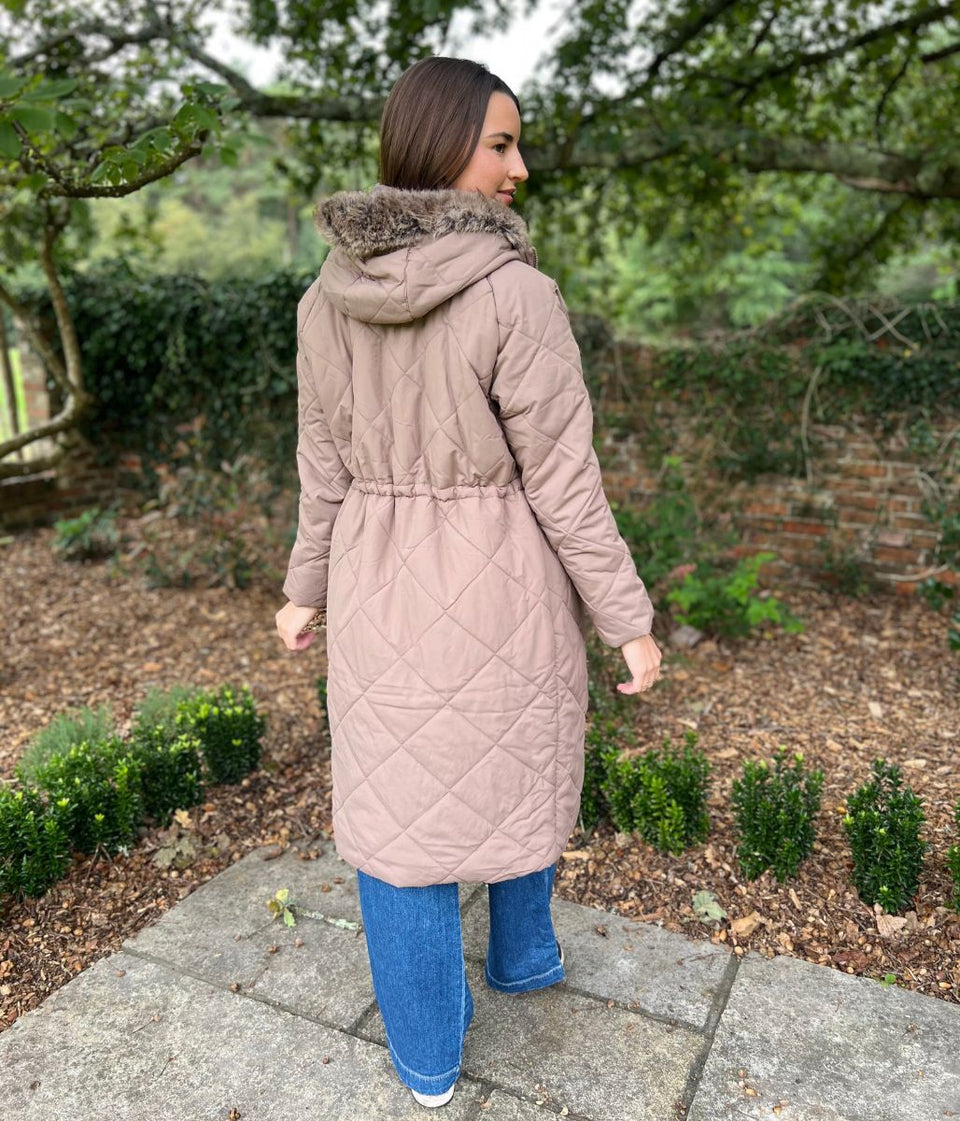 Mocha Freyla Quilted Coat