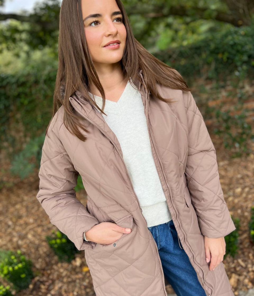 Mocha Freyla Quilted Coat