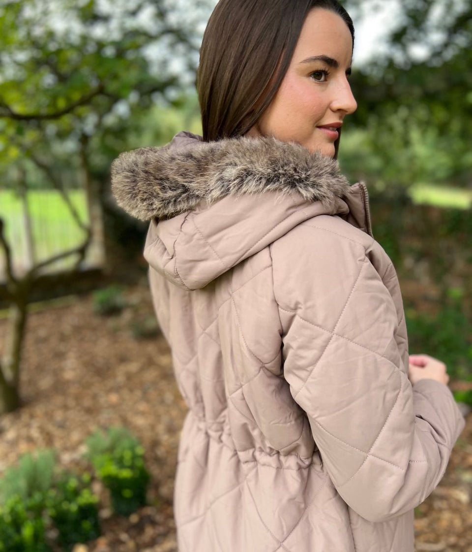 Mocha Freyla Quilted Coat