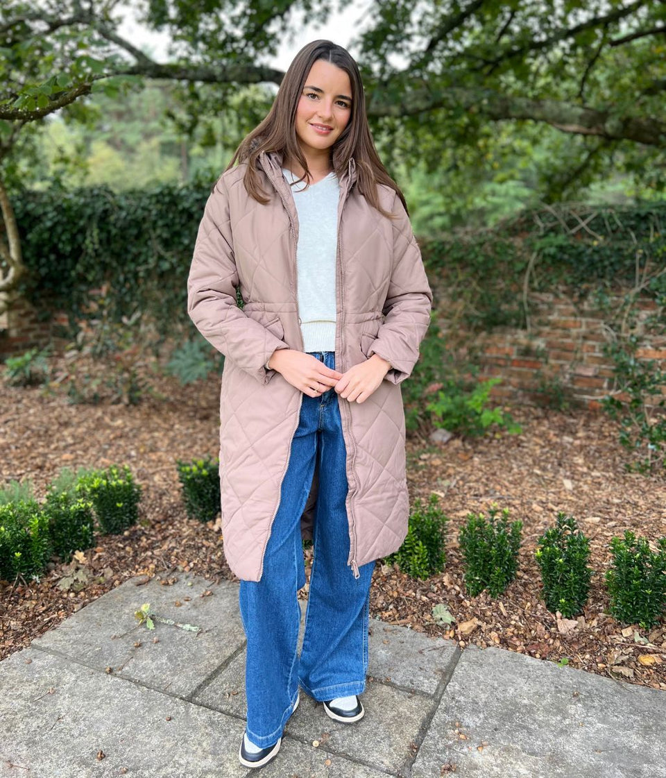 Mocha Freyla Quilted Coat