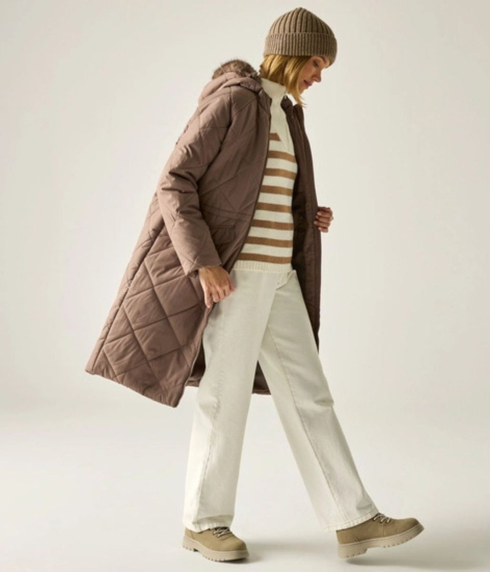 Mocha Freyla Quilted Coat