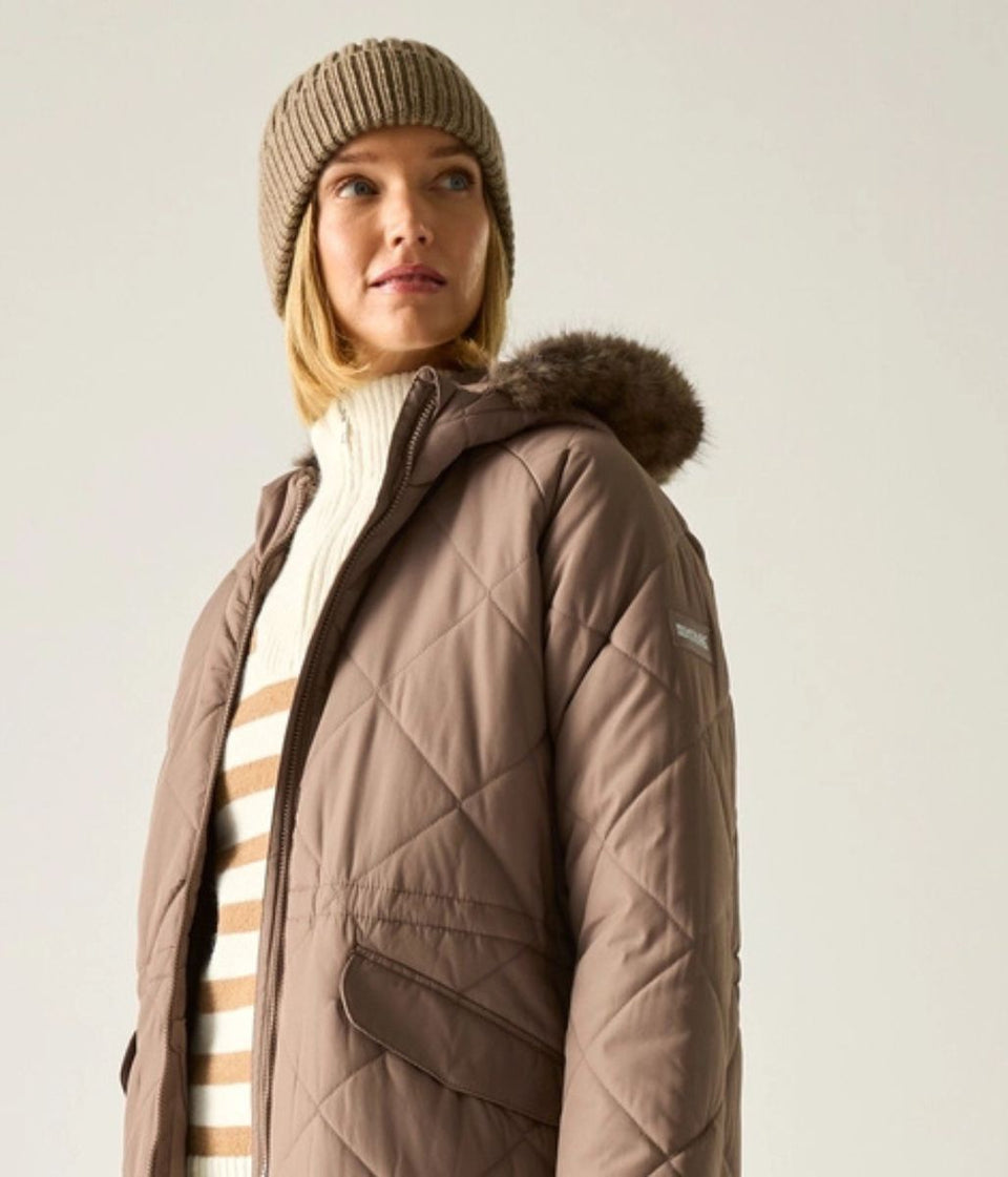 Mocha Freyla Quilted Coat