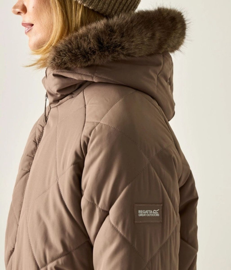 Mocha Freyla Quilted Coat