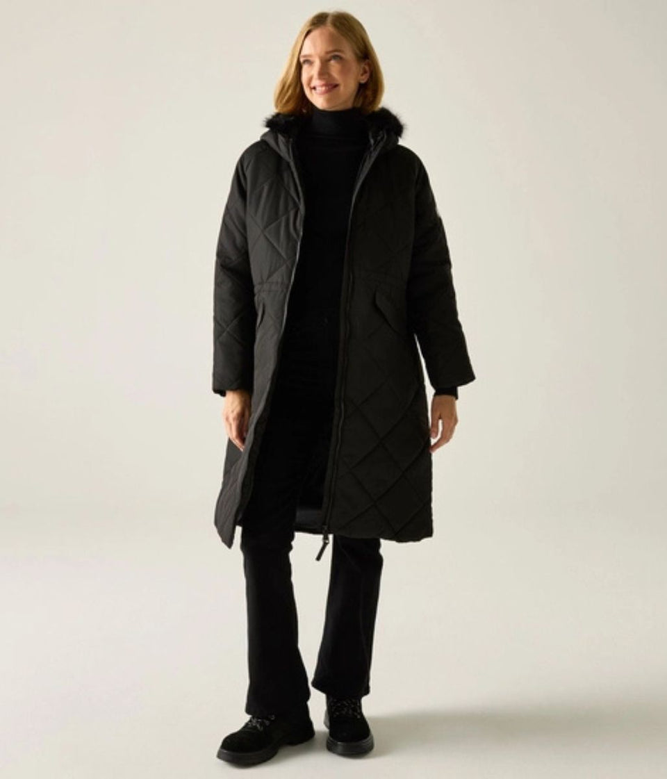 Black Freyla Quilted Coat