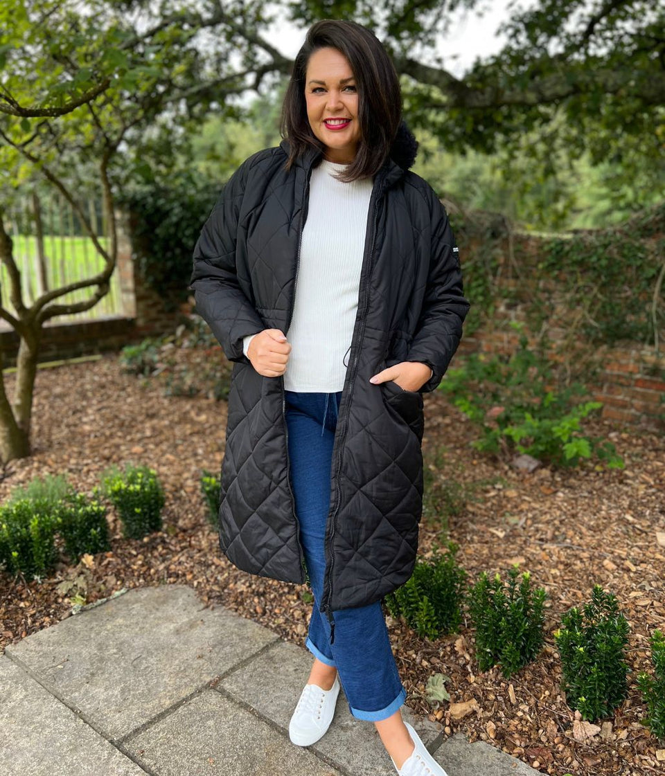 Black Freyla Quilted Coat