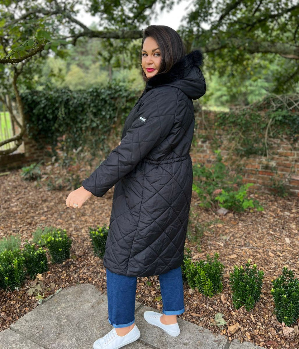 Black Freyla Quilted Coat