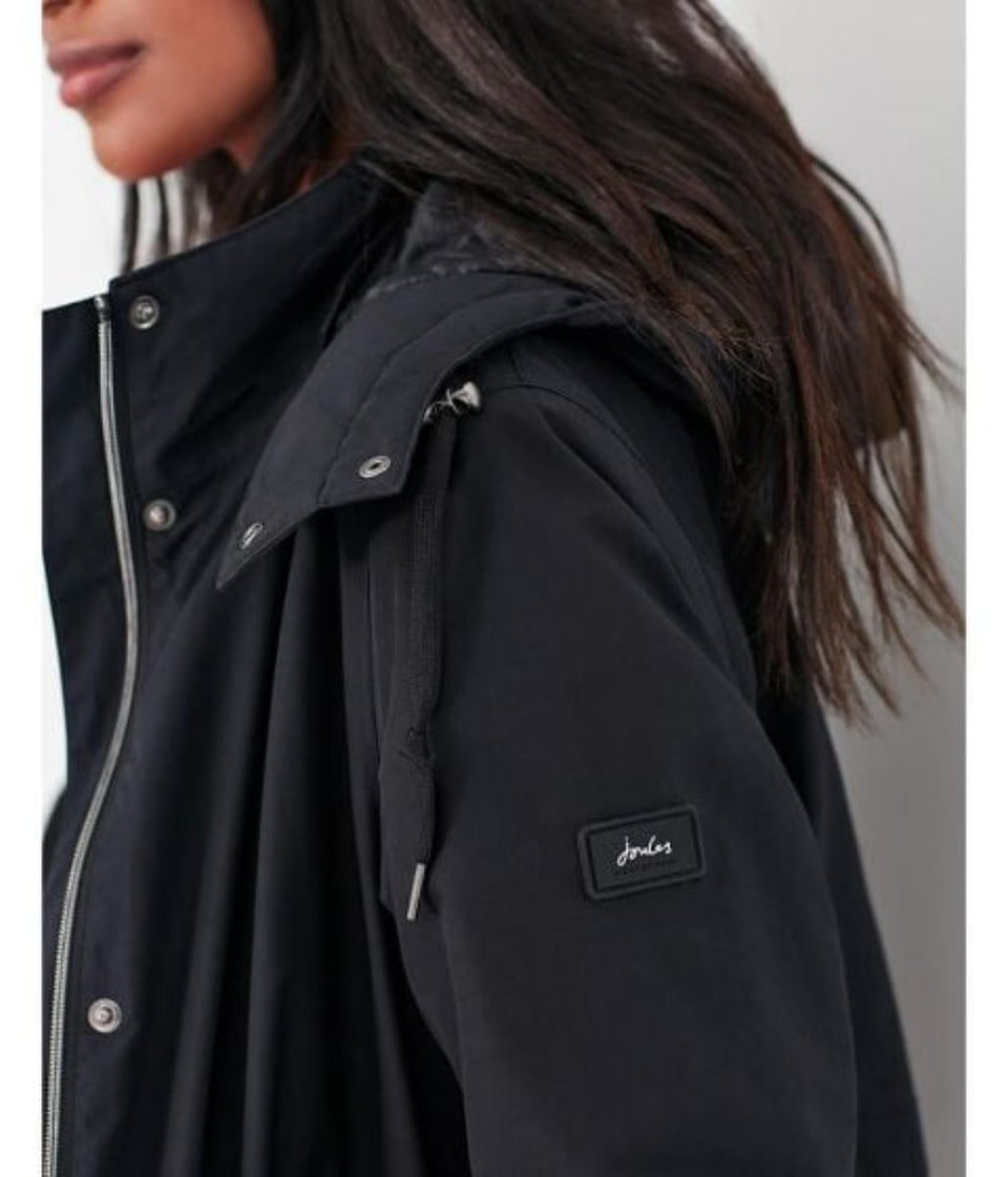 Black Taunton Lined Waterproof Coat