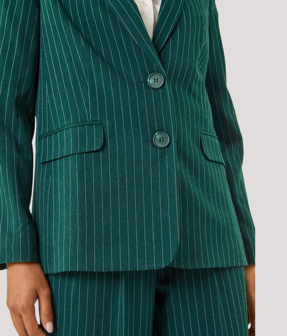 Green Pinstripe Blazer