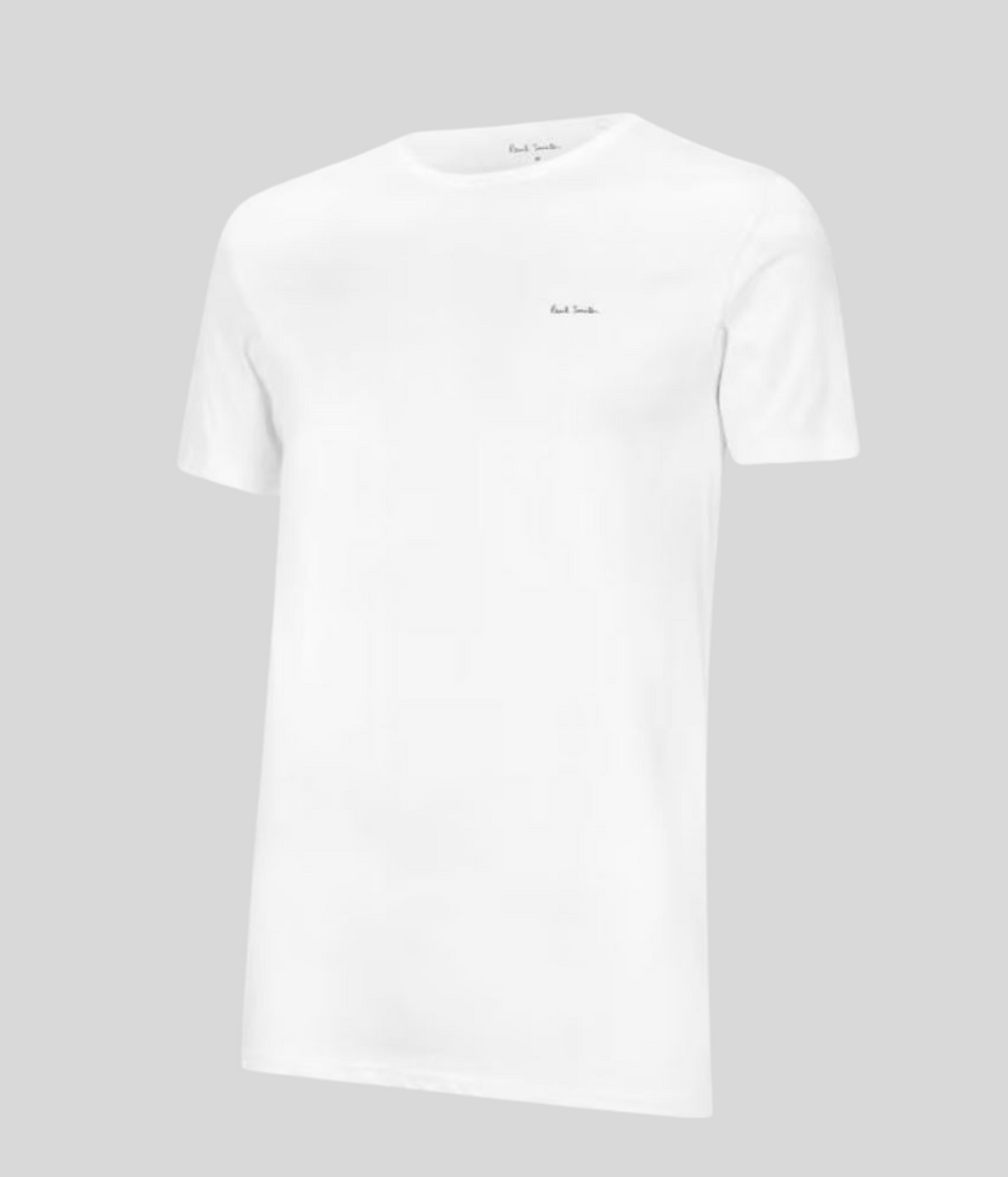 White Mens Chest Logo T Shirt