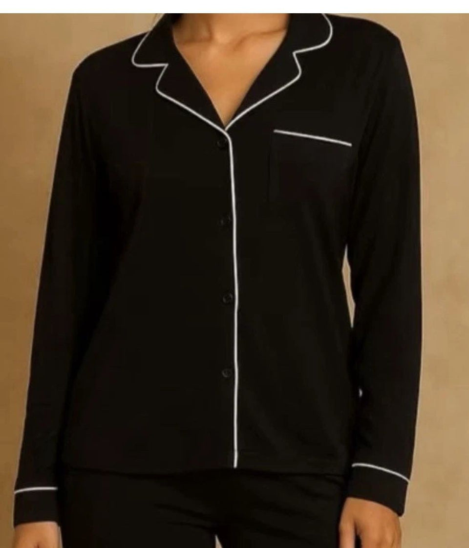 Black Jersey Pyjama Set