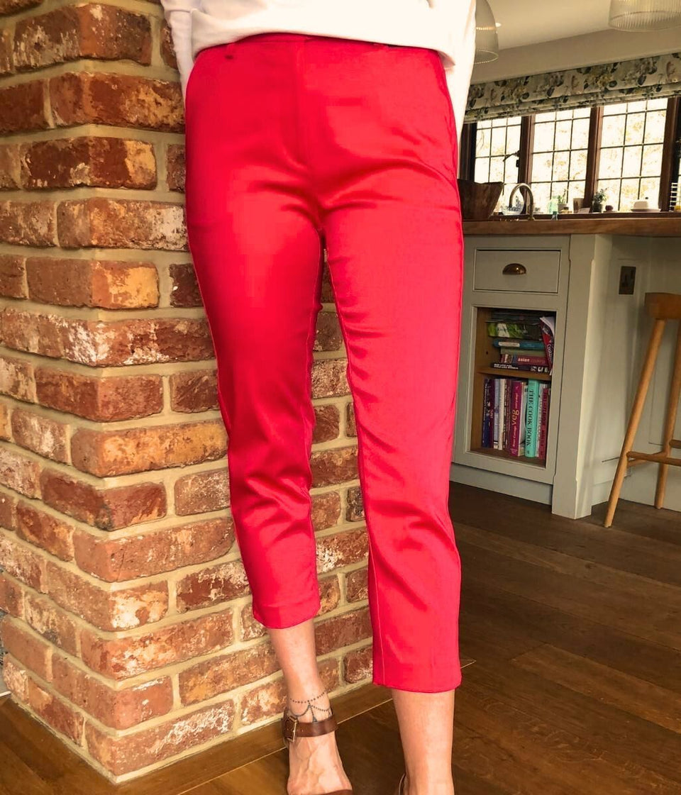 Red Mia Slim Leg 7/8 Trousers