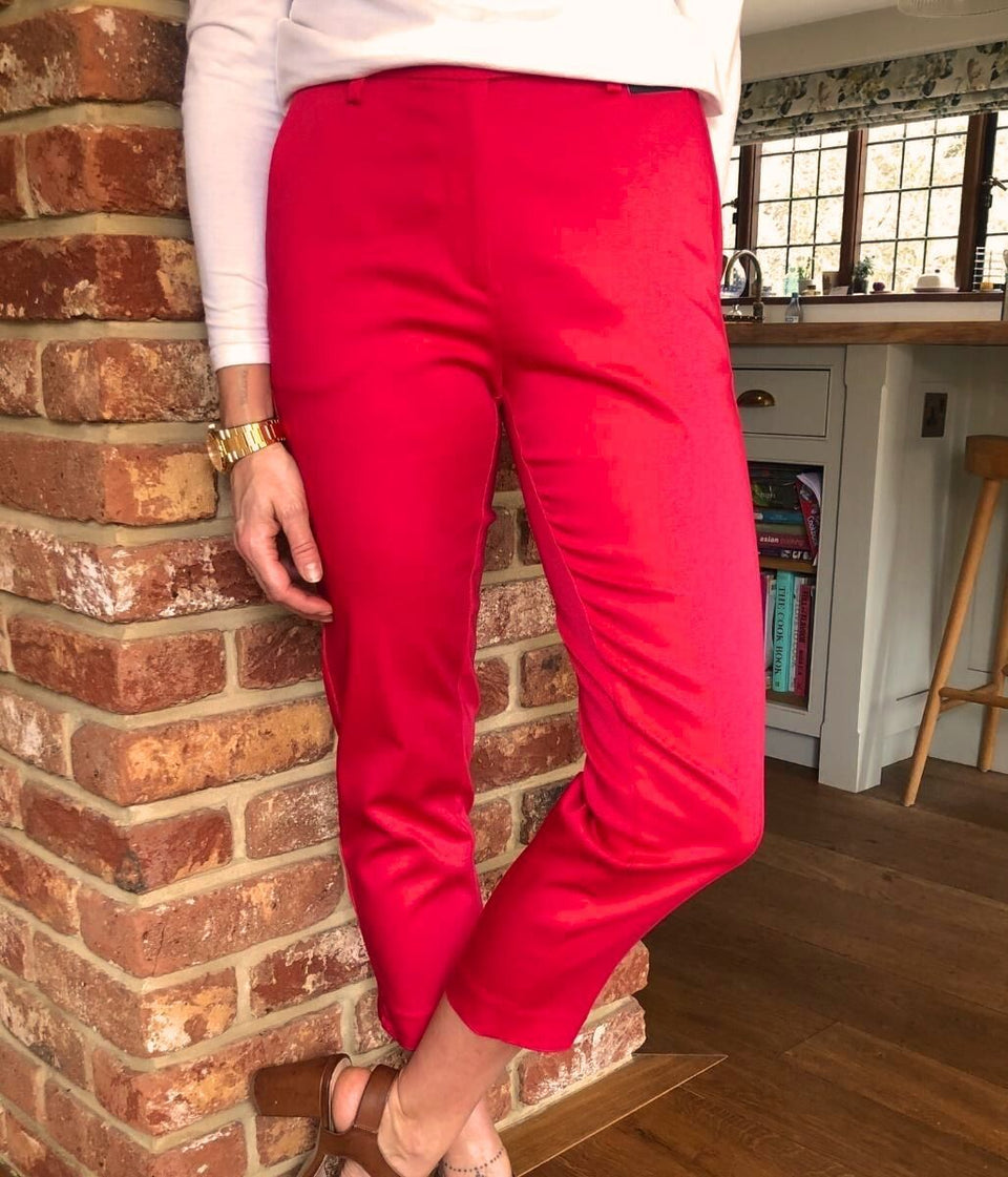 Red Mia Slim Leg 7/8 Trousers