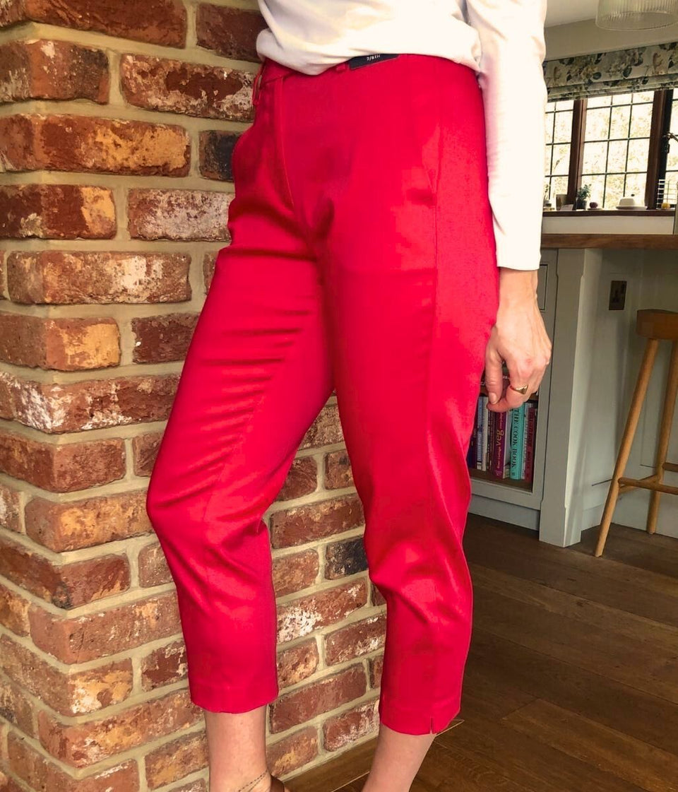 Red Mia Slim Leg 7/8 Trousers