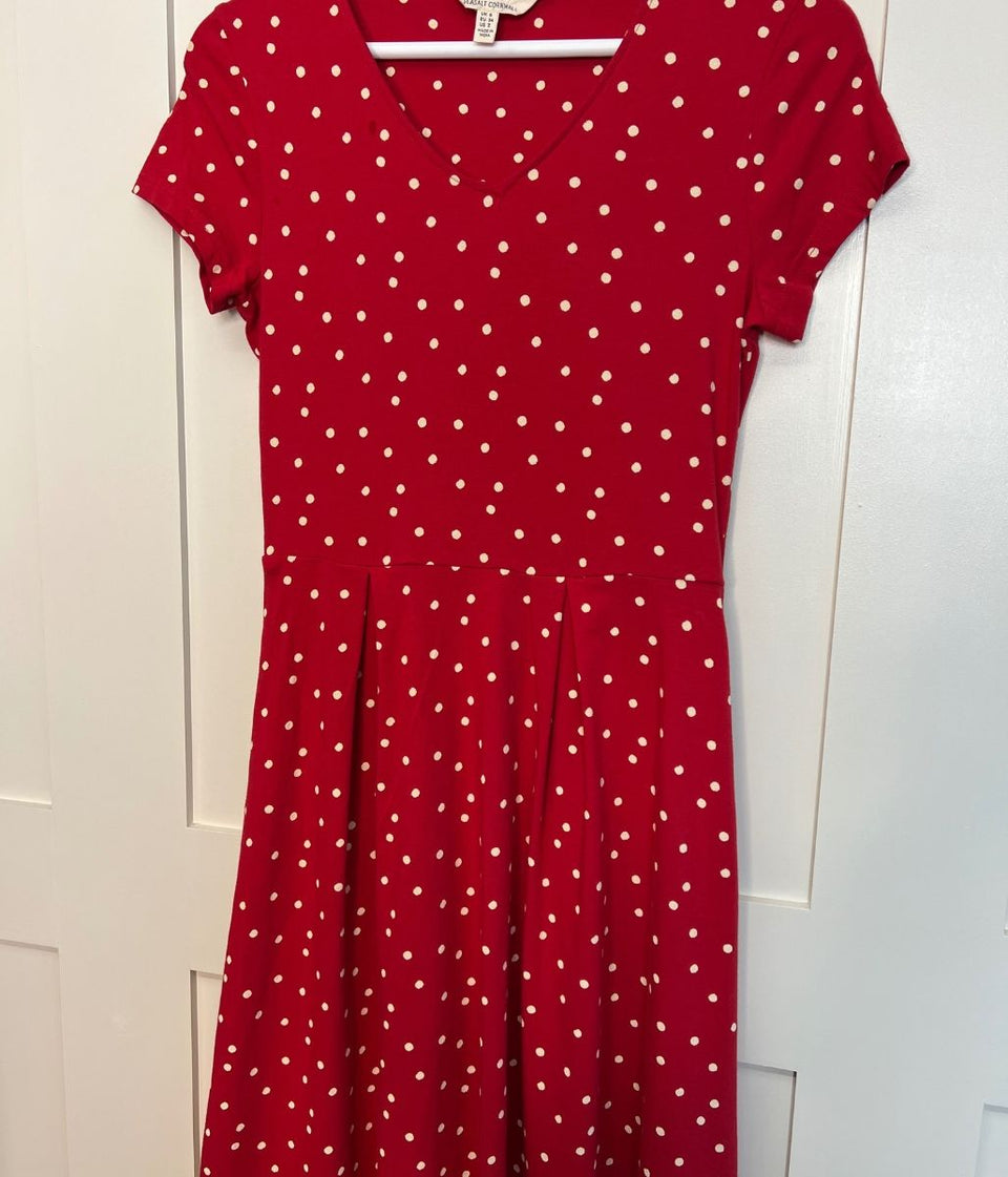 Red Polka Dot Pier View Jersey Dress