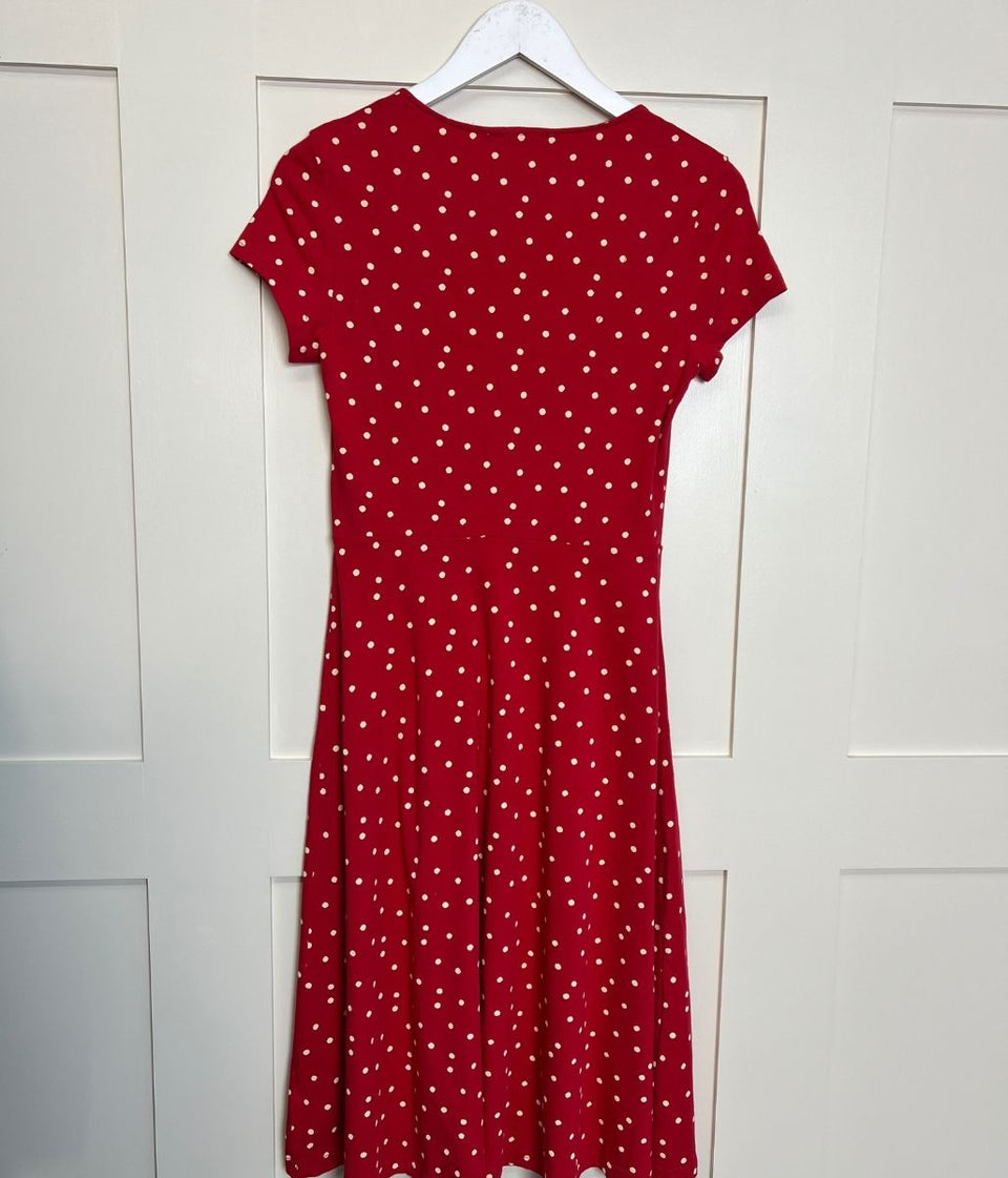 Red Polka Dot Pier View Jersey Dress