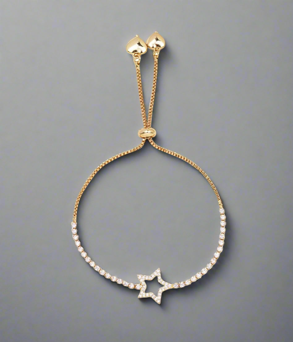 Gold Triana Diamante Star Drawstring Bracelet