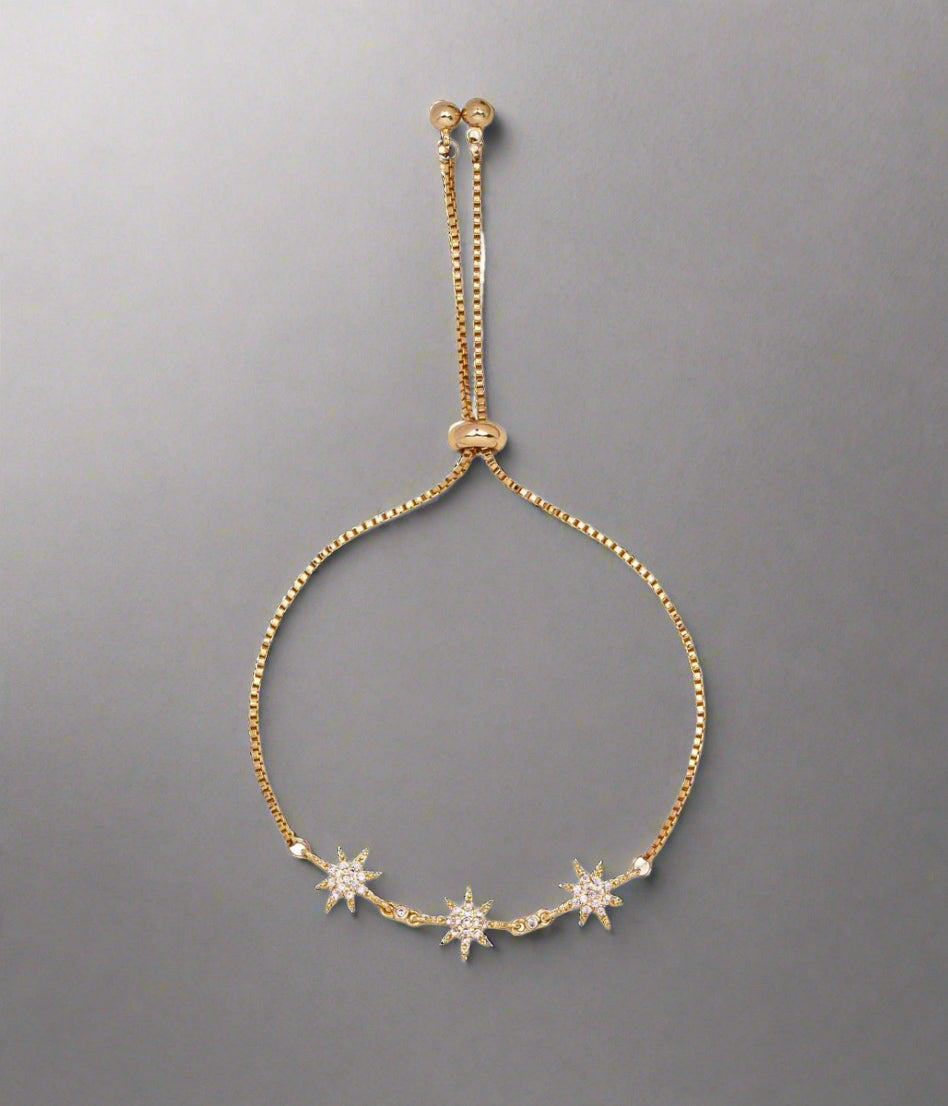 Gold Tripoli Diamante Star Drawstring Bracelet