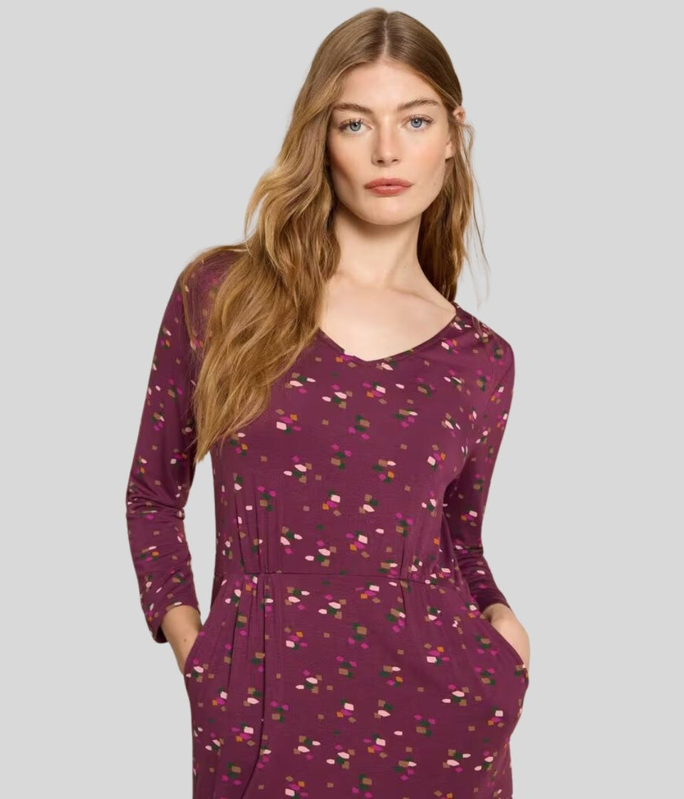 Tallie Plum Print Midi Dress