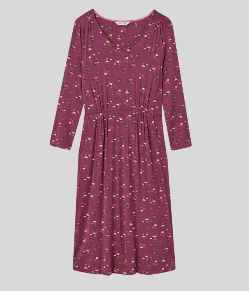 Tallie Plum Print Midi Dress