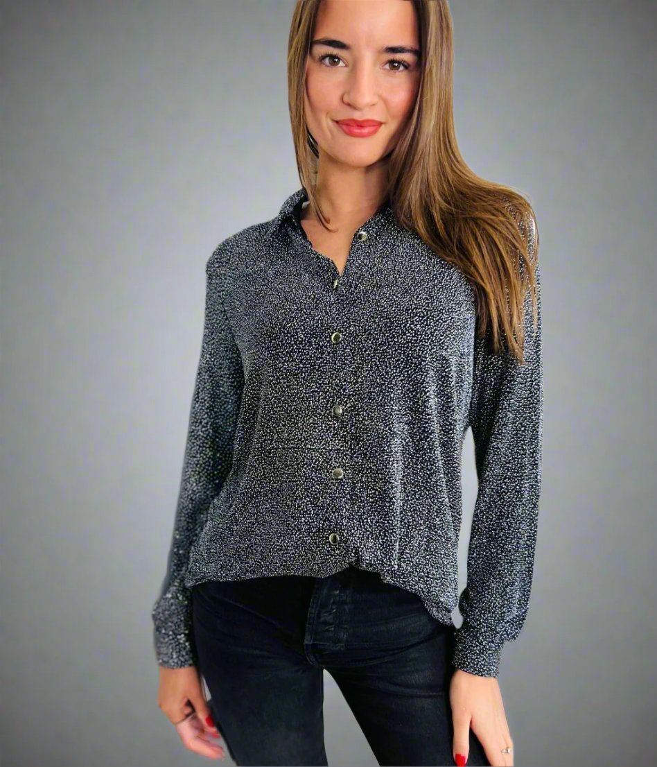 sparkle blouse silver